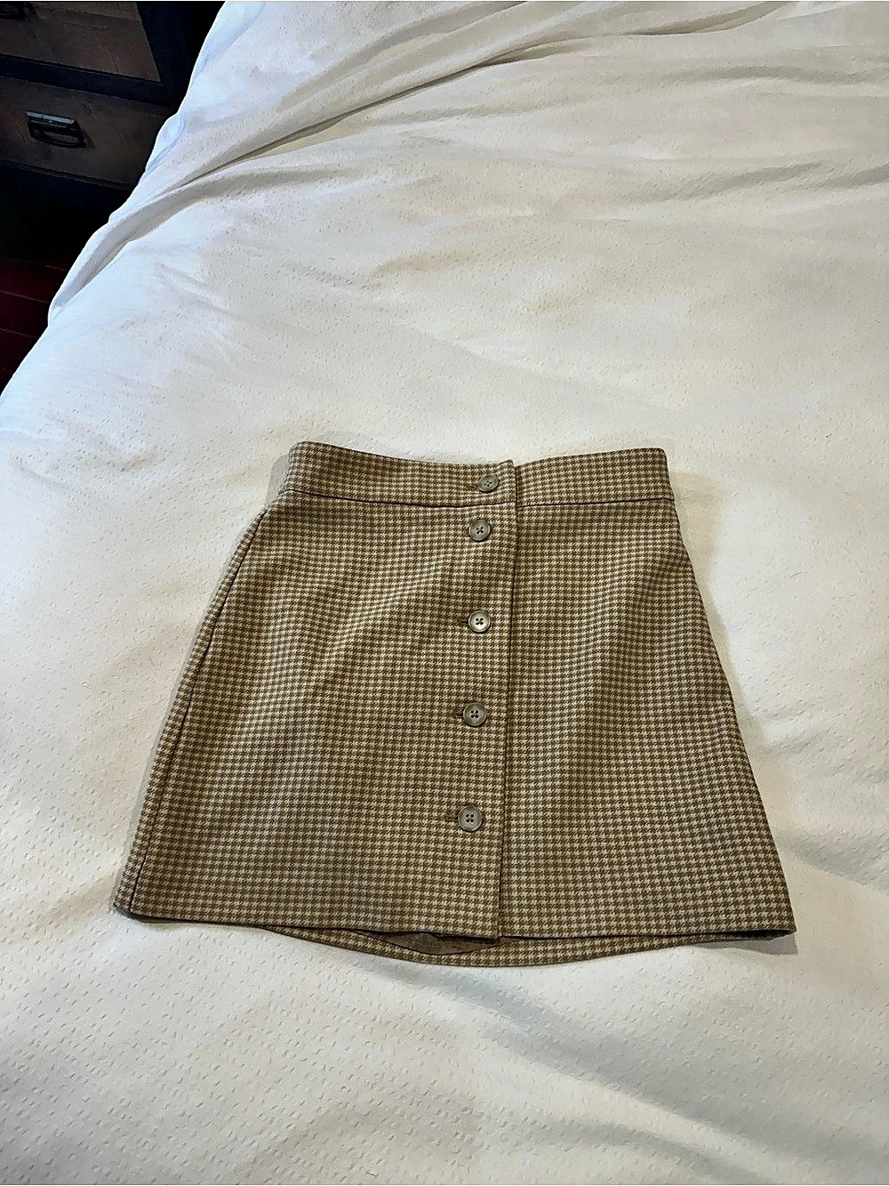 Wilfred Classic Mini Skirt Houndstooth Brown & White Size 2